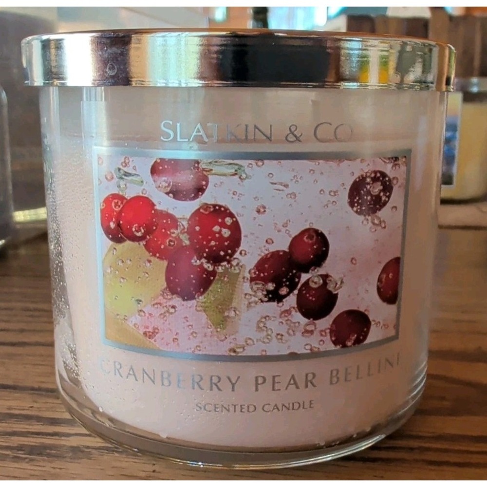 Bath Body Works Slatkin & Co Cranberry Pear Bellini 3-Wick Candle 14.5 oz